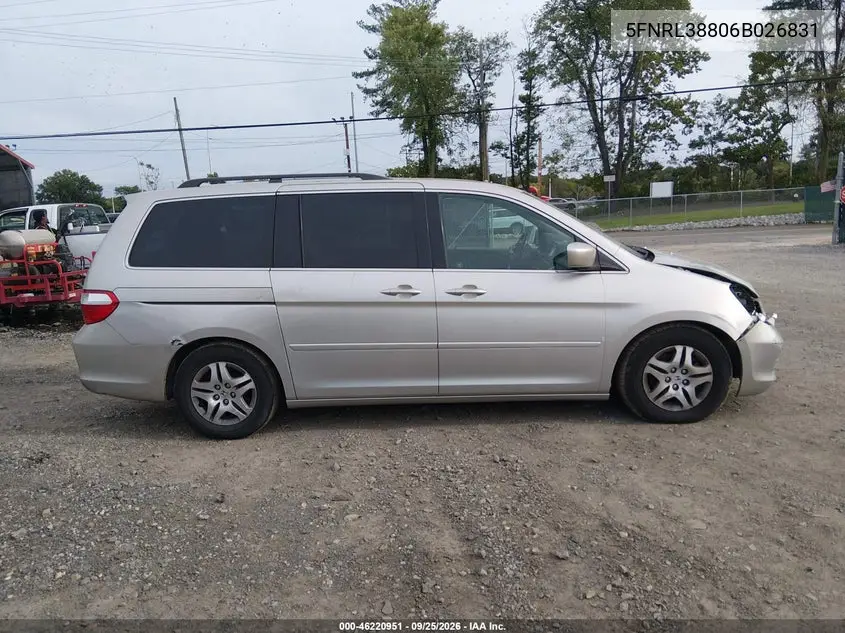 2006 HONDA ODYSSEY VIN 5FNRL38806B026831 — фото 13