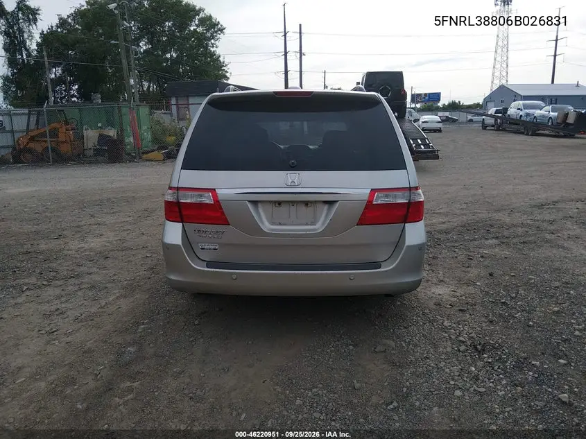 2006 HONDA ODYSSEY VIN 5FNRL38806B026831 — фото 16