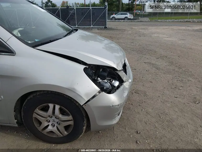 2006 HONDA ODYSSEY VIN 5FNRL38806B026831 — фото 17