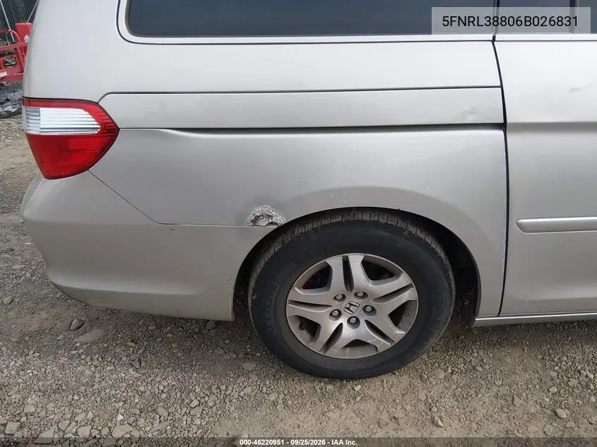 2006 HONDA ODYSSEY VIN 5FNRL38806B026831 — фото 18