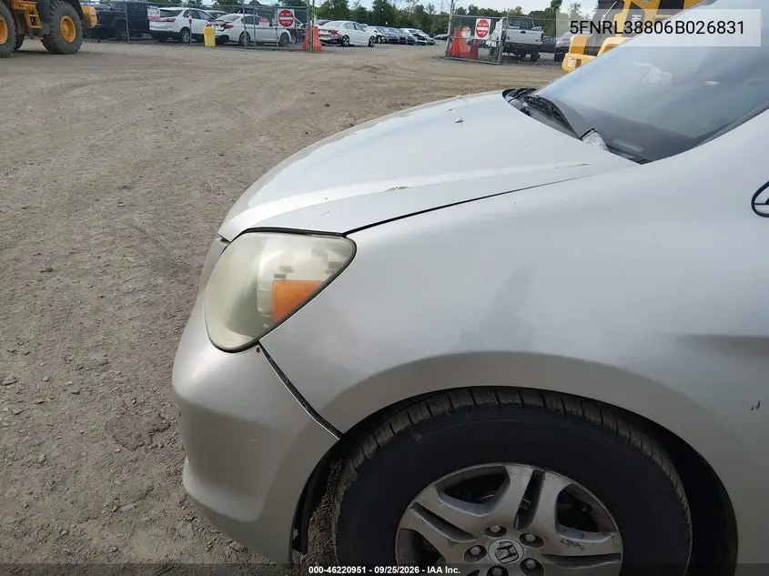 2006 HONDA ODYSSEY VIN 5FNRL38806B026831 — фото 21