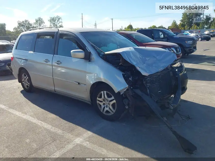 HONDA ODYSSEY 2006, VIN 5FNRL38496B049845