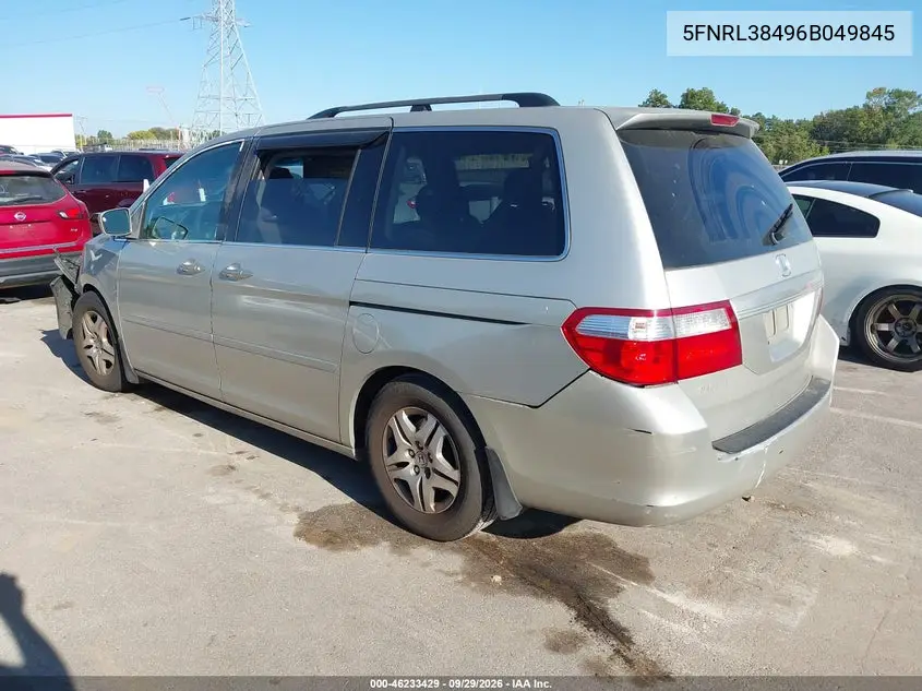 2006 HONDA ODYSSEY VIN 5FNRL38496B049845 — фото 3