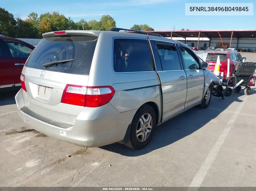 2006 HONDA ODYSSEY VIN 5FNRL38496B049845 — фото 4