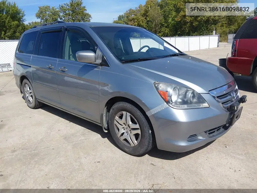 HONDA ODYSSEY 2006, VIN 5FNRL38616B098832