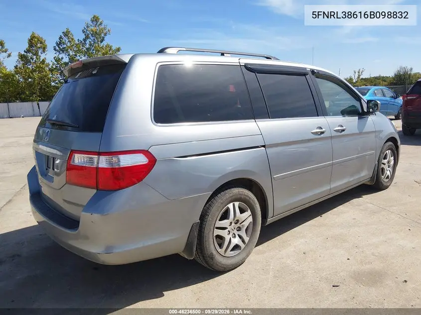 2006 HONDA ODYSSEY VIN 5FNRL38616B098832 — фото 4