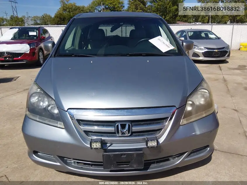 2006 HONDA ODYSSEY VIN 5FNRL38616B098832 — фото 6