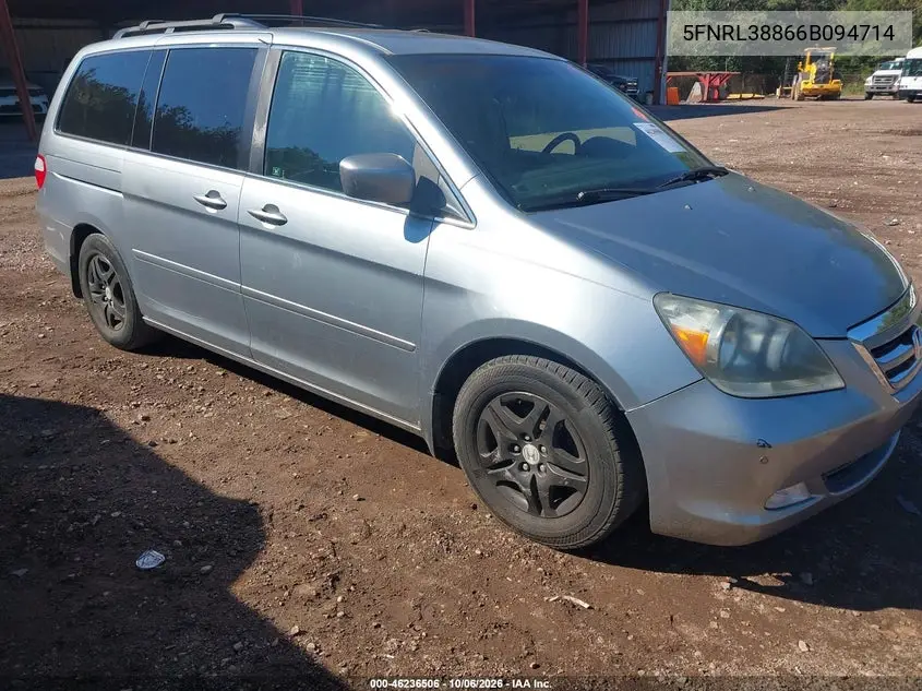 HONDA ODYSSEY 2006, VIN 5FNRL38866B094714