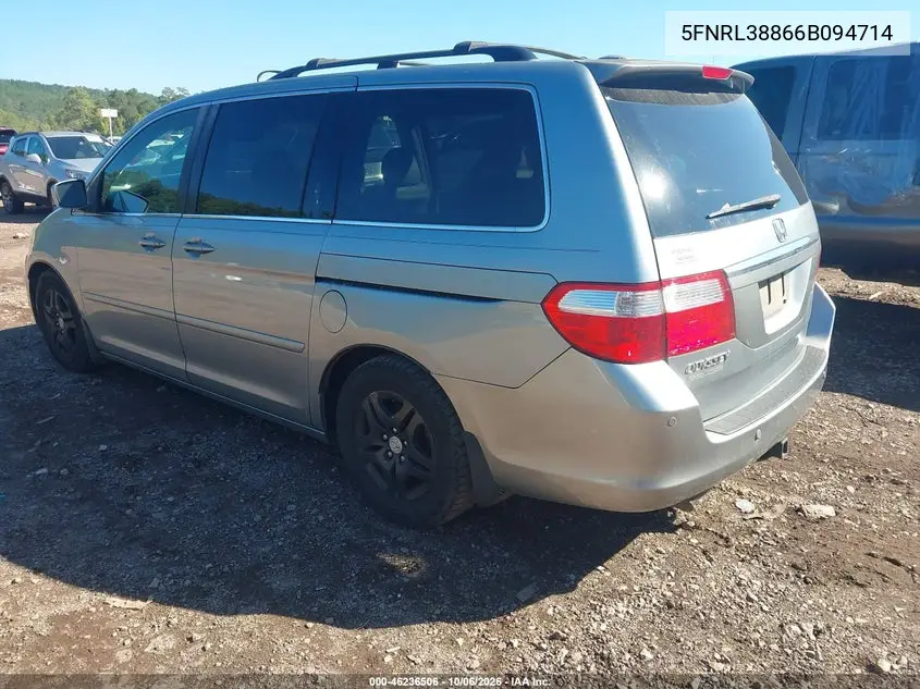 2006 HONDA ODYSSEY VIN 5FNRL38866B094714 — фото 3