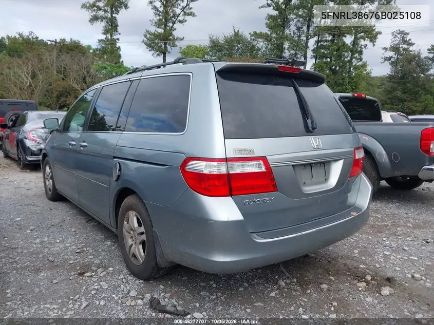 2006 HONDA ODYSSEY VIN 5FNRL38676B025108 — фото 3