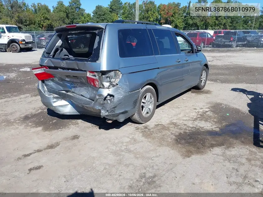 2006 HONDA ODYSSEY VIN 5FNRL38786B010979 — фото 4