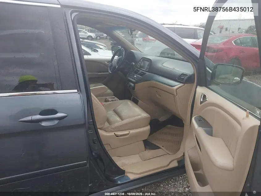 2006 HONDA ODYSSEY VIN 5FNRL38756B435012 — фото 5