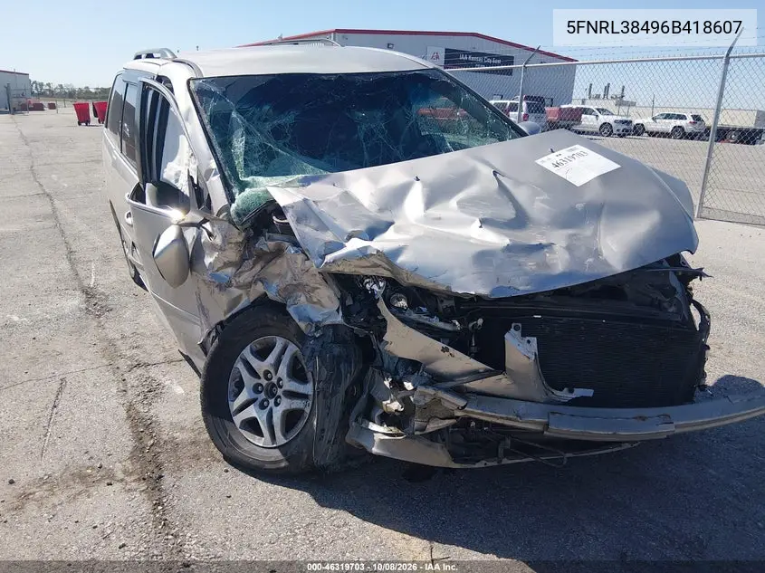HONDA ODYSSEY 2006, VIN 5FNRL38496B418607