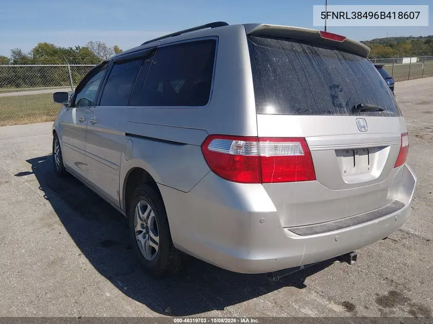 2006 HONDA ODYSSEY VIN 5FNRL38496B418607 — фото 3