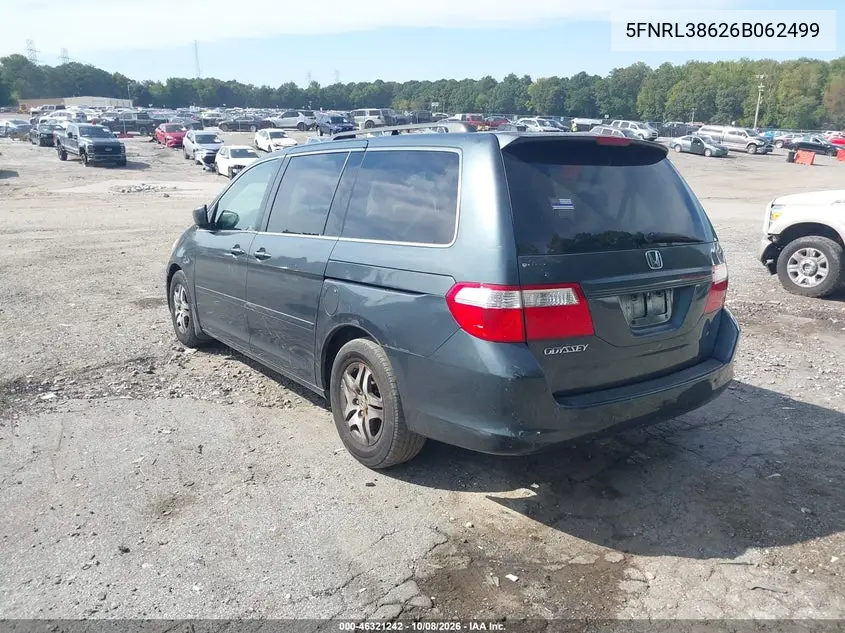 2006 HONDA ODYSSEY VIN 5FNRL38626B062499 — фото 3