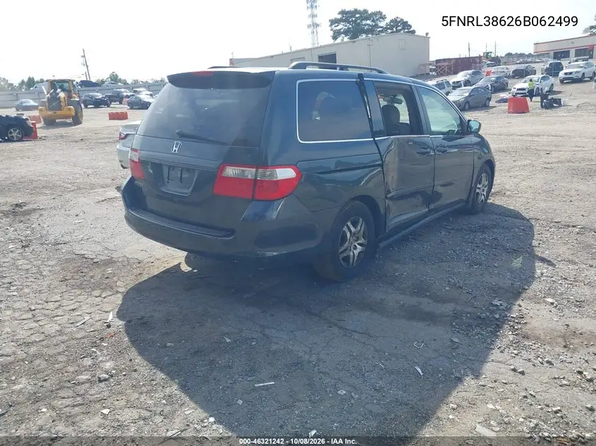 2006 HONDA ODYSSEY VIN 5FNRL38626B062499 — фото 4
