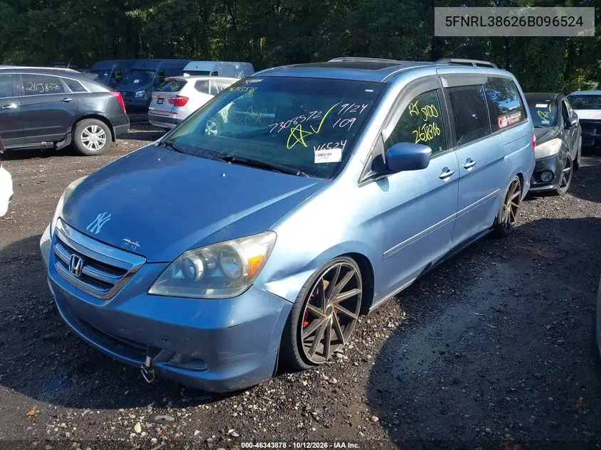 2006 HONDA ODYSSEY VIN 5FNRL38626B096524 — фото 2