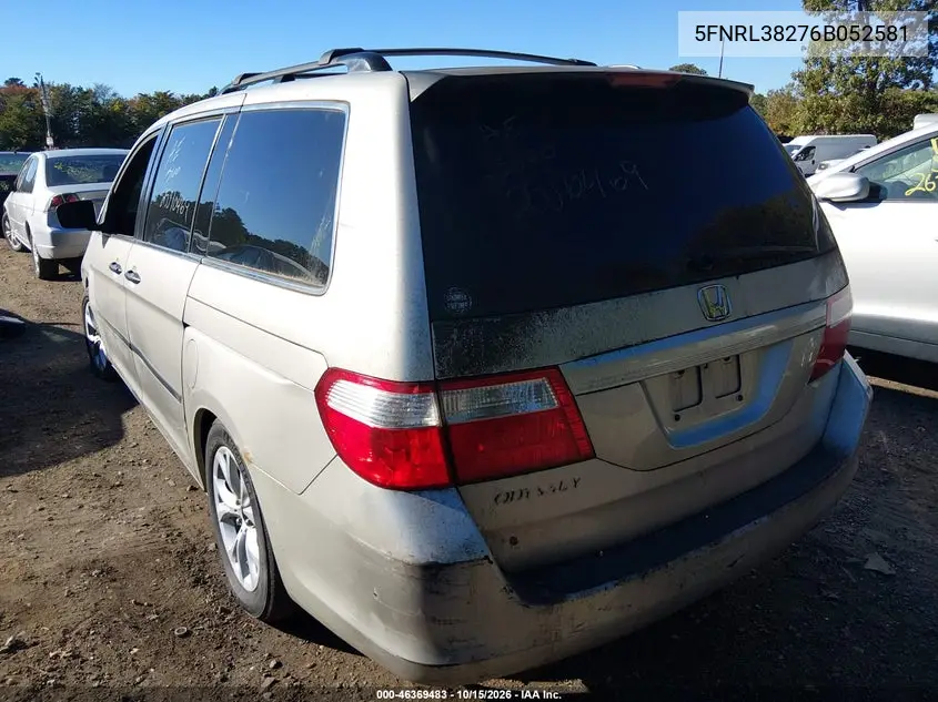2006 HONDA ODYSSEY VIN 5FNRL38276B052581 — фото 3