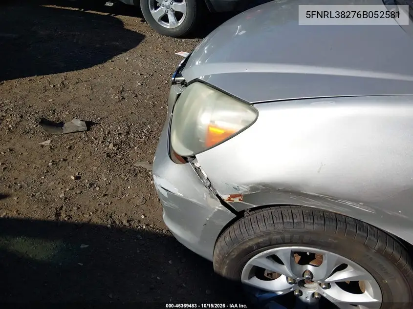 2006 HONDA ODYSSEY VIN 5FNRL38276B052581 — фото 6