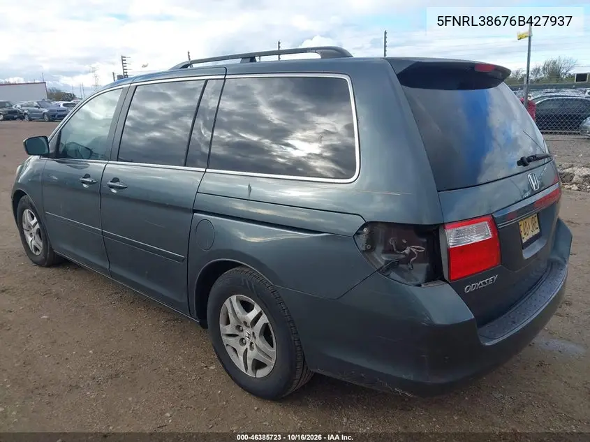 2006 HONDA ODYSSEY VIN 5FNRL38676B427937 — фото 3