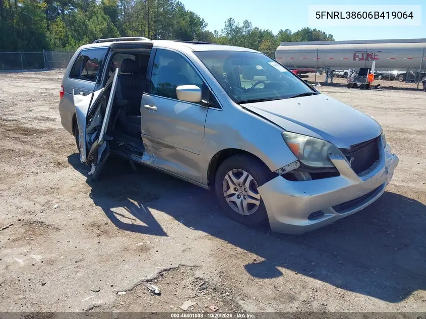 HONDA ODYSSEY 2006, VIN 5FNRL38606B419064