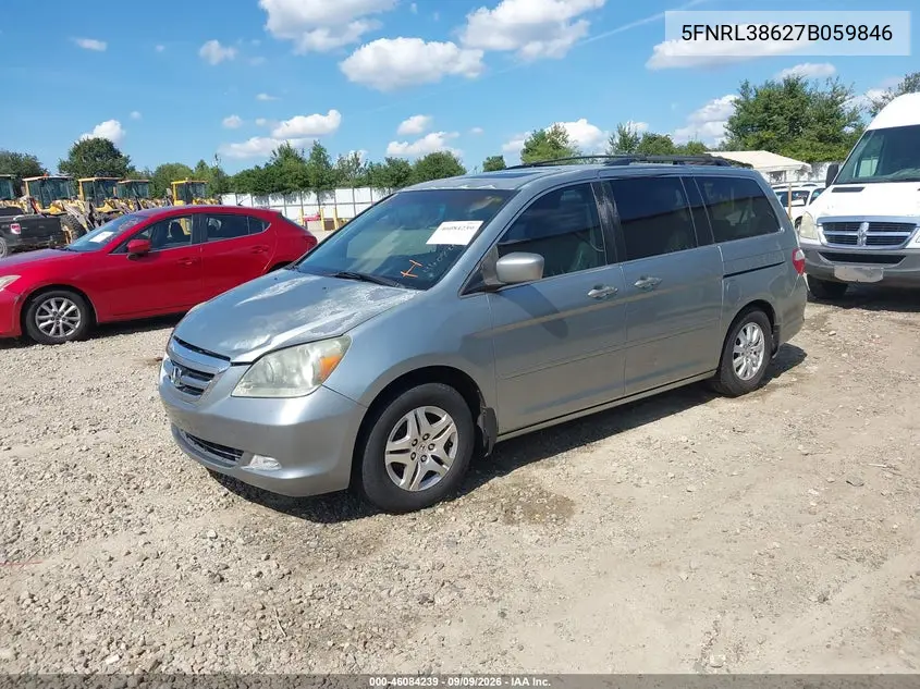 2007 HONDA ODYSSEY VIN 5FNRL38627B059846 — фото 2