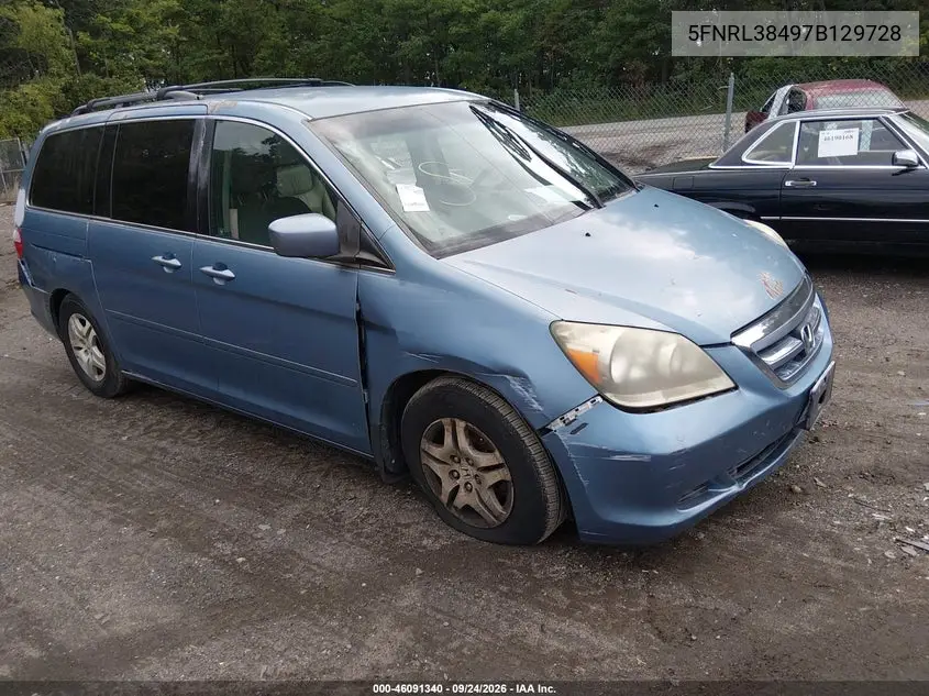 HONDA ODYSSEY 2007, VIN 5FNRL38497B129728