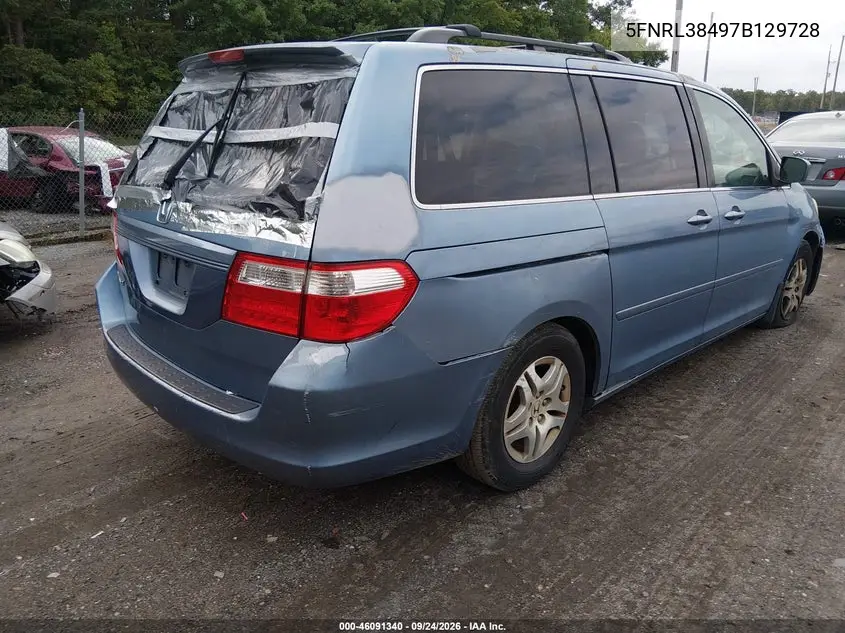2007 HONDA ODYSSEY VIN 5FNRL38497B129728 — фото 4