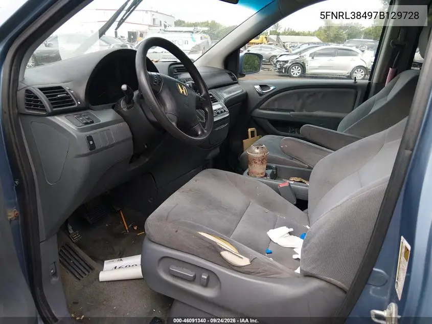 2007 HONDA ODYSSEY VIN 5FNRL38497B129728 — фото 5