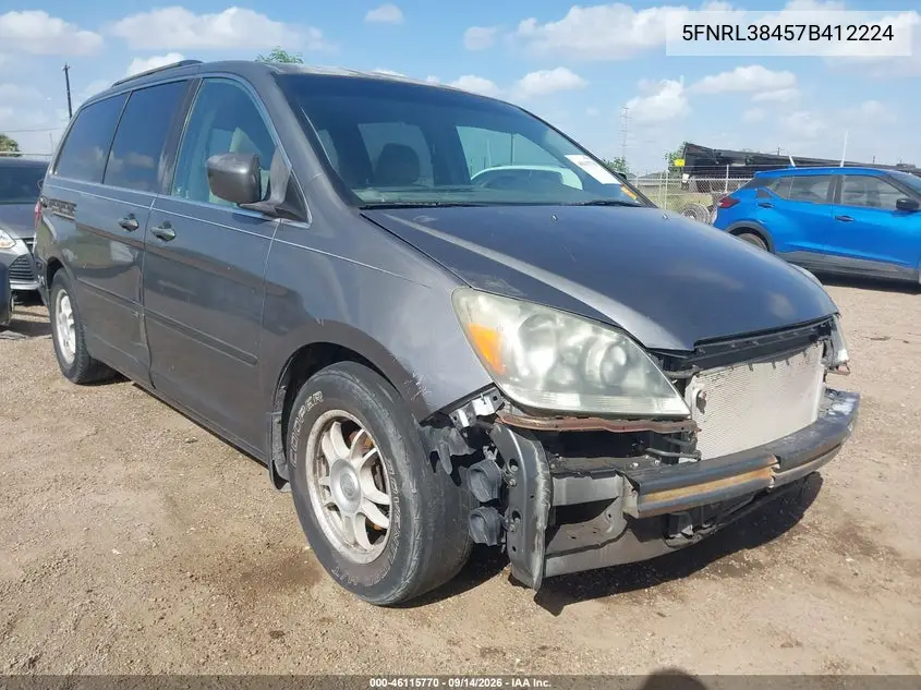 HONDA ODYSSEY 2007, VIN 5FNRL38457B412224