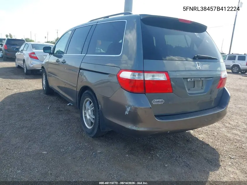 2007 HONDA ODYSSEY VIN 5FNRL38457B412224 — фото 3