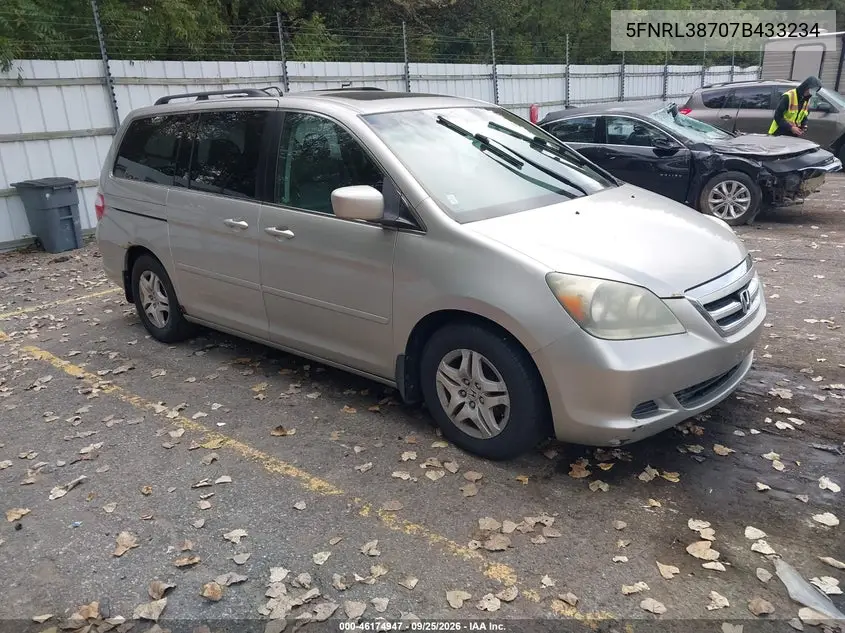 HONDA ODYSSEY 2007, VIN 5FNRL38707B433234