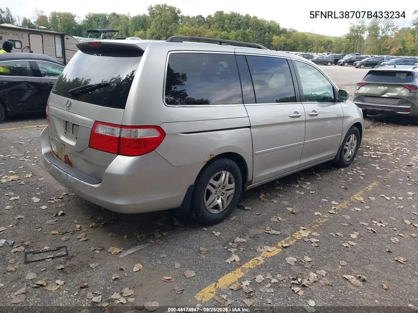 2007 HONDA ODYSSEY VIN 5FNRL38707B433234 — фото 4