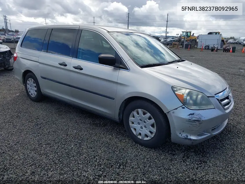 HONDA ODYSSEY 2007, VIN 5FNRL38237B092965
