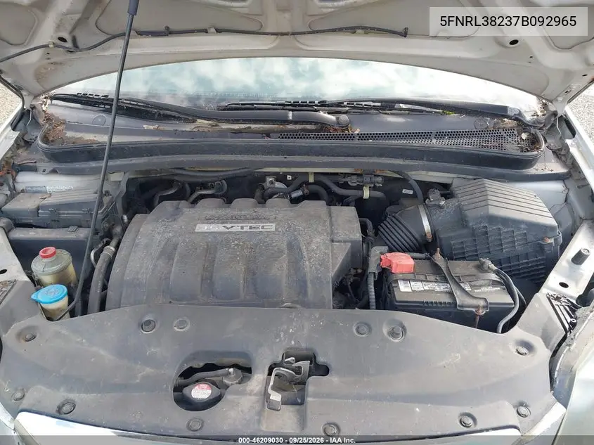 2007 HONDA ODYSSEY VIN 5FNRL38237B092965 — фото 10
