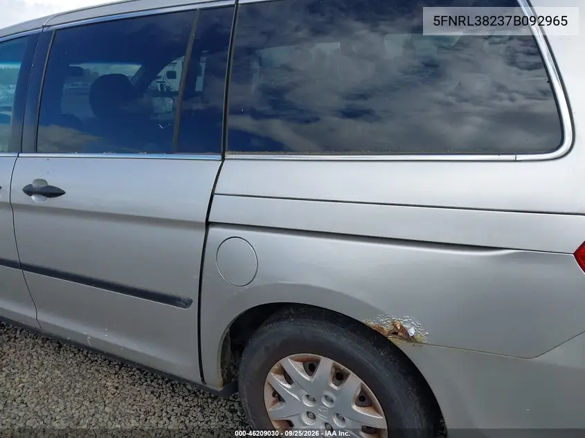 2007 HONDA ODYSSEY VIN 5FNRL38237B092965 — фото 14