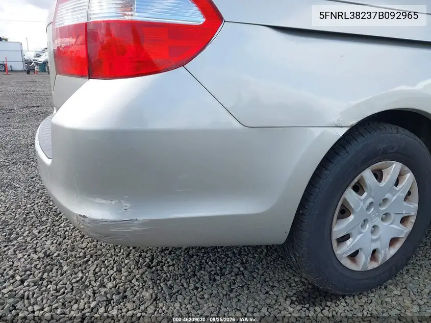 2007 HONDA ODYSSEY VIN 5FNRL38237B092965 — фото 16