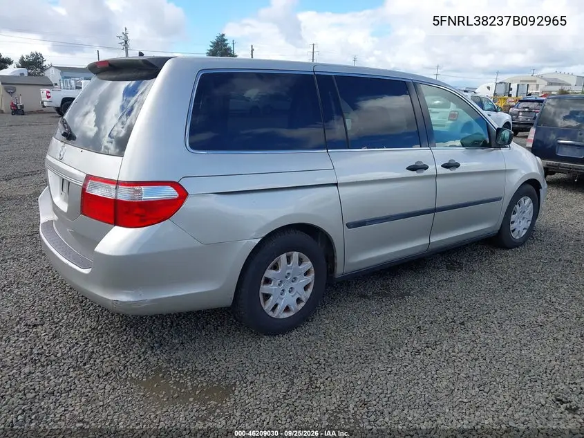 2007 HONDA ODYSSEY VIN 5FNRL38237B092965 — фото 4