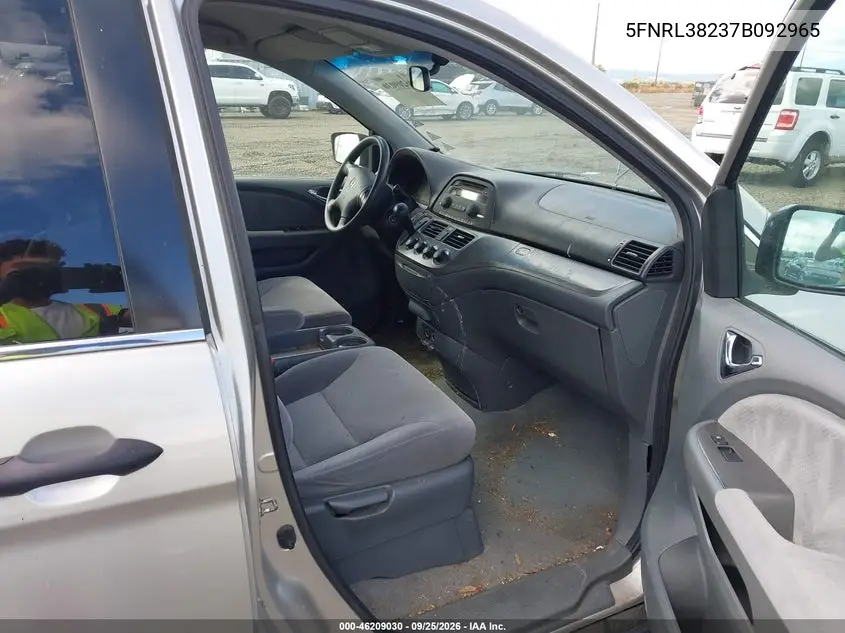 2007 HONDA ODYSSEY VIN 5FNRL38237B092965 — фото 5