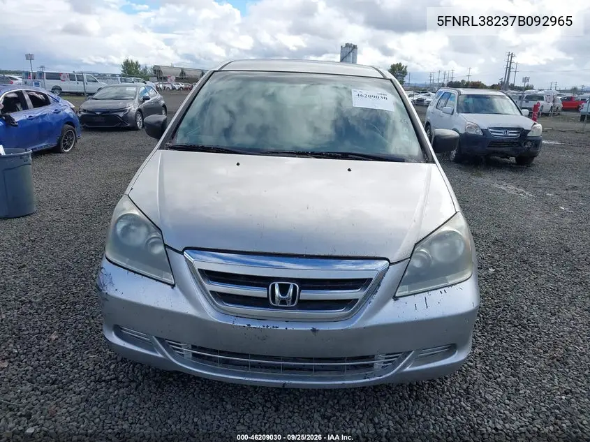 2007 HONDA ODYSSEY VIN 5FNRL38237B092965 — фото 6
