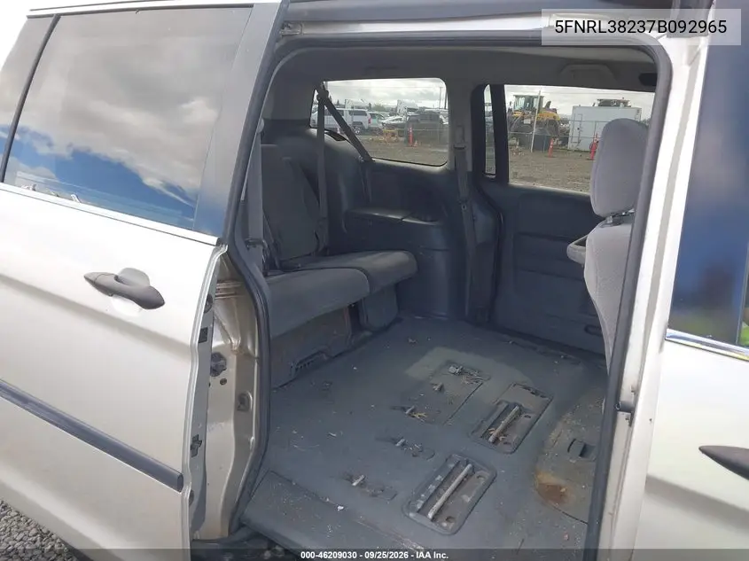 2007 HONDA ODYSSEY VIN 5FNRL38237B092965 — фото 8