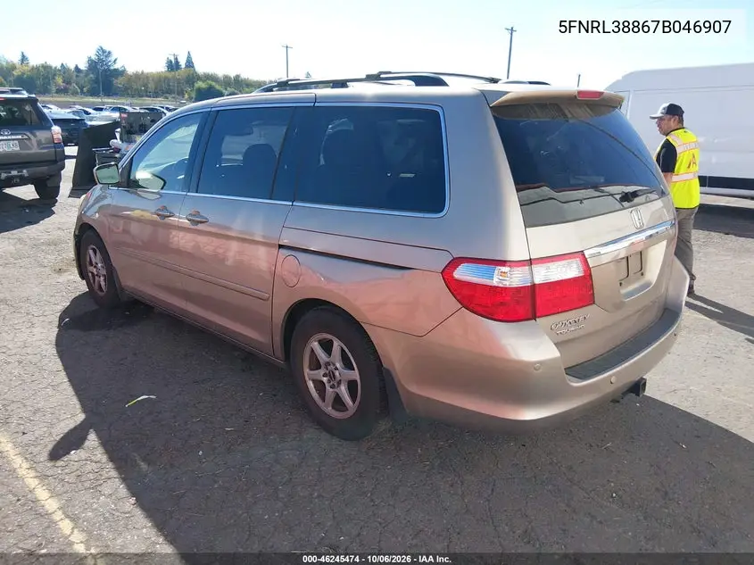 2007 HONDA ODYSSEY VIN 5FNRL38867B046907 — фото 3