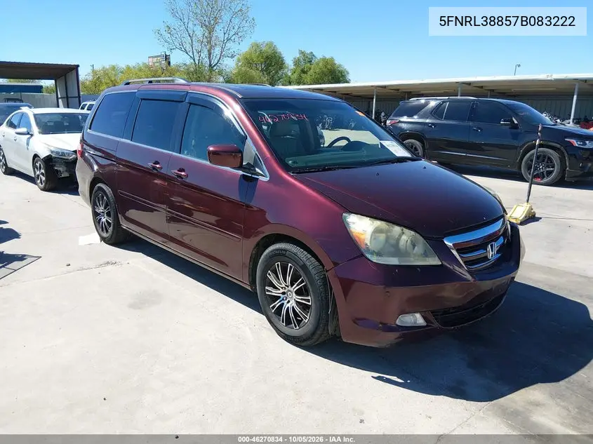 HONDA ODYSSEY 2007, VIN 5FNRL38857B083222