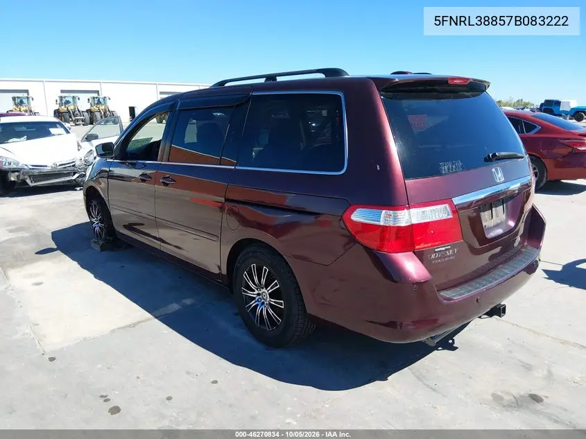 2007 HONDA ODYSSEY VIN 5FNRL38857B083222 — фото 3