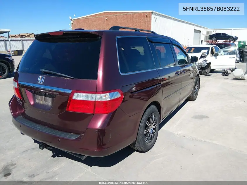 2007 HONDA ODYSSEY VIN 5FNRL38857B083222 — фото 4