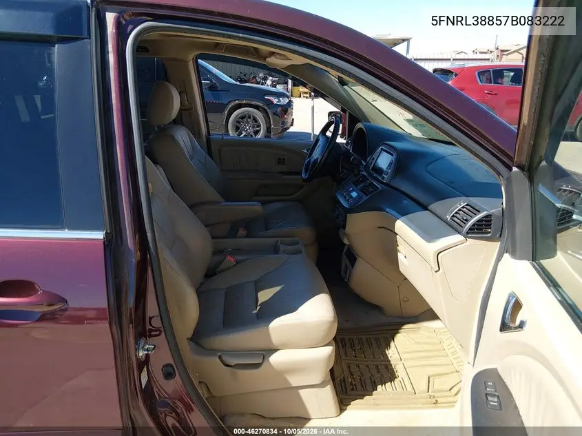 2007 HONDA ODYSSEY VIN 5FNRL38857B083222 — фото 5