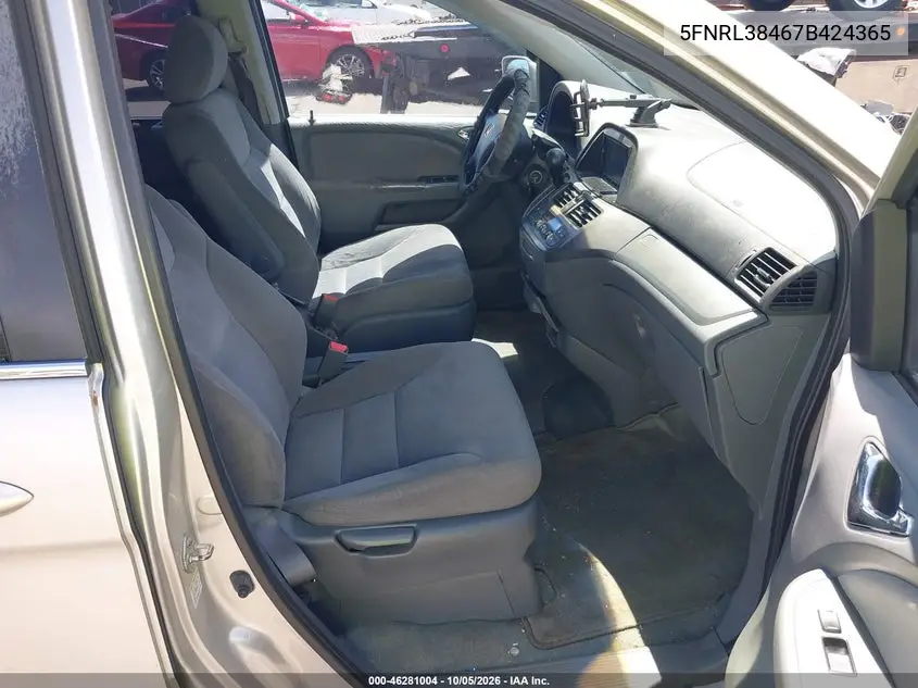2007 HONDA ODYSSEY VIN 5FNRL38467B424365 — фото 5