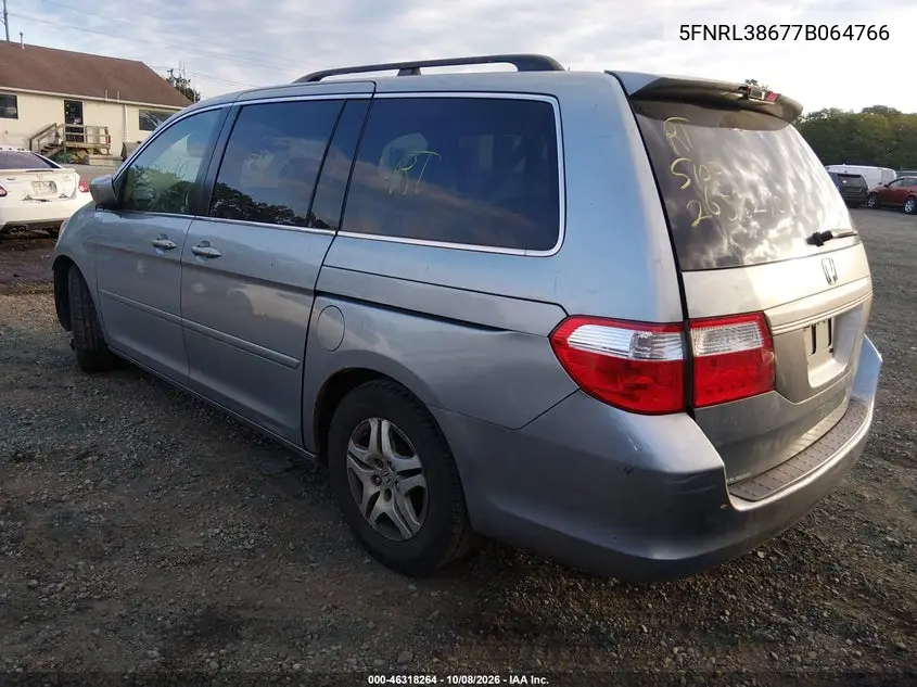 2007 HONDA ODYSSEY VIN 5FNRL38677B064766 — фото 3