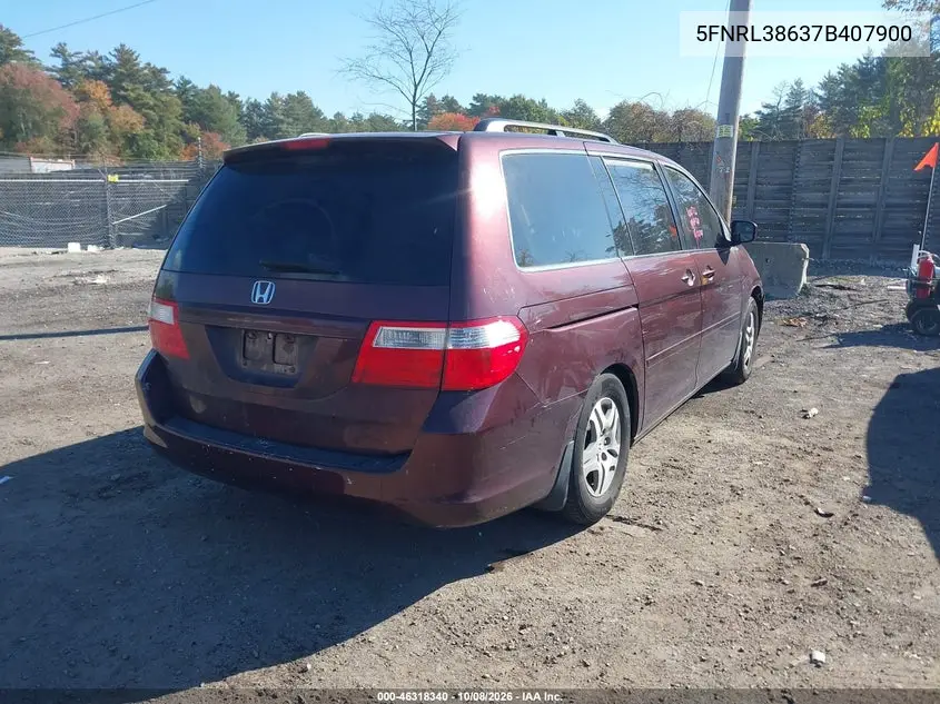 2007 HONDA ODYSSEY VIN 5FNRL38637B407900 — фото 4