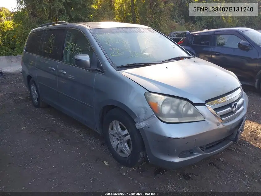 HONDA ODYSSEY 2007, VIN 5FNRL38407B131240